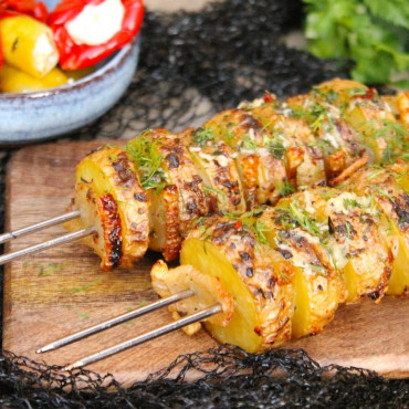 Картофель запеченный с салом